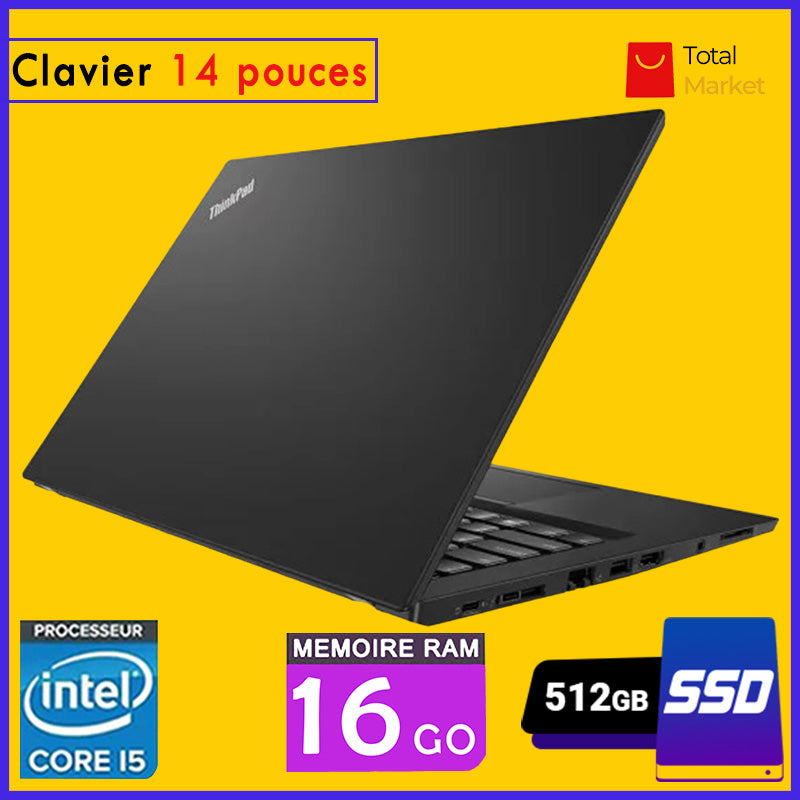 đ» Lenovo ThinkPad T480s â Core i5 | 16GB RAM | 512GB SSD | Ăcran 14 pouces | 8á” GĂ©nĂ©ration (Dans Carton)