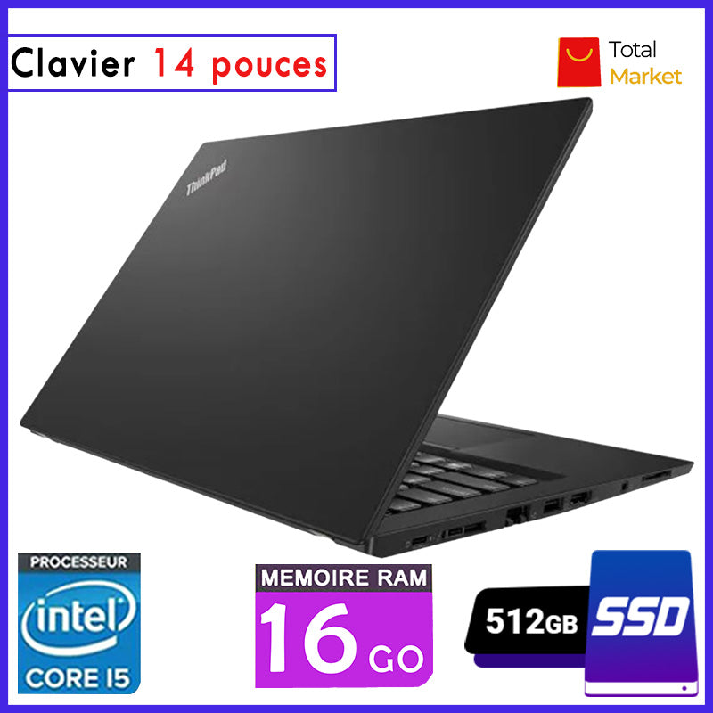 đ» Lenovo ThinkPad T480s â Core i5 | 16GB RAM | 512GB SSD | Ăcran 14 pouces | 8á” GĂ©nĂ©ration (Dans Carton)