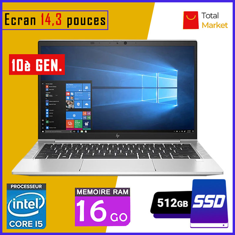 HP Elitebook 840 G7 - Core i5 - RAM 16gb - 512gb SSD / Ecran 14,3 pouces - 10ème Génération (Dans Carton)