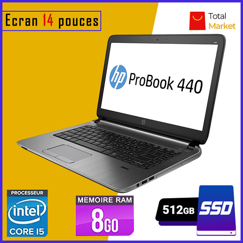 HP Probook 440 G2 - Core i5 - RAM 8gb - 512gb SSD / Ecran 14 pouces - Clavier rétro-éclairé (Dans Carton)