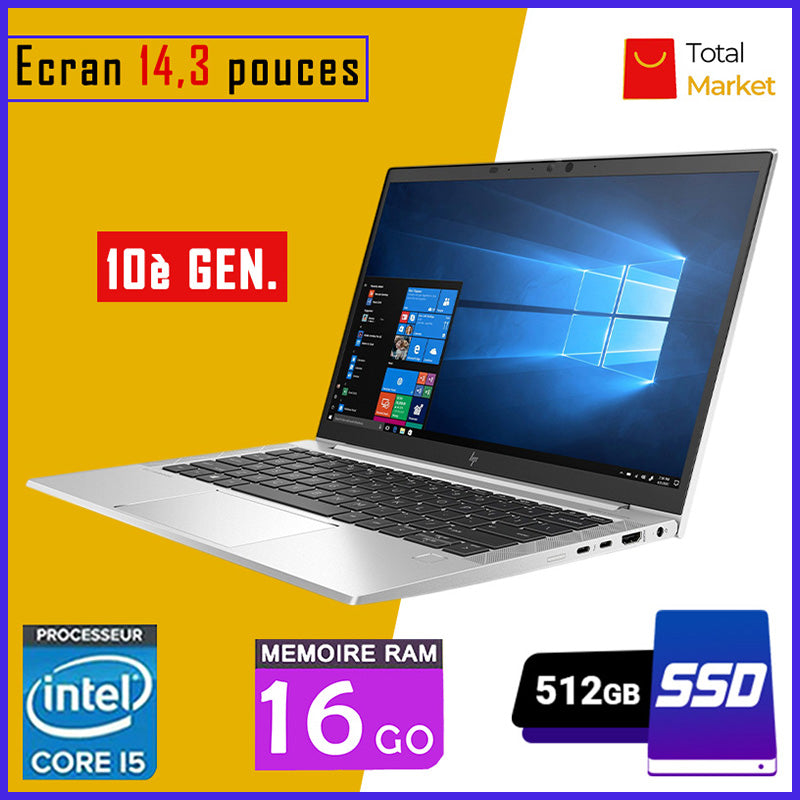 HP Elitebook 840 G7 - Core i5 - RAM 16gb - 512gb SSD / Ecran 14,3 pouces - 10ème Génération (Dans Carton)