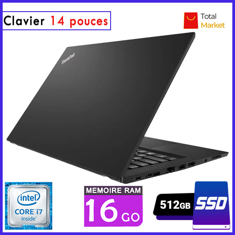 đ» Lenovo ThinkPad T480s â Core i7 | 16GB RAM | 512GB SSD | Ăcran 14 pouces | 8á” GĂ©nĂ©ration (Dans Carton)