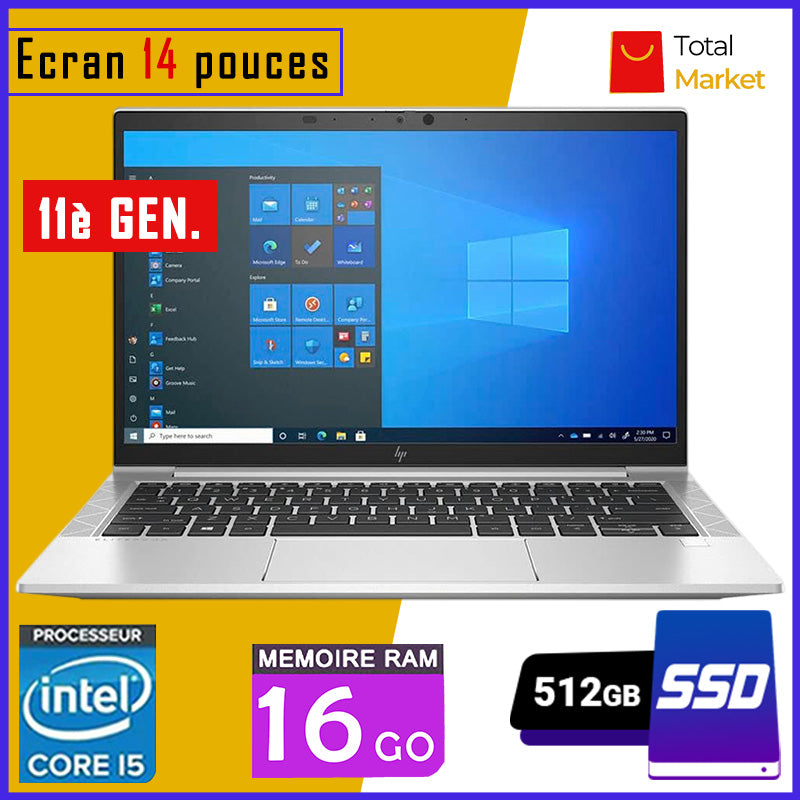 HP Elitebook 840 G8 - Core i5 - RAM 16gb - 512gb SSD / Ecran 14 pouces - 11ème Génération (Dans Carton)