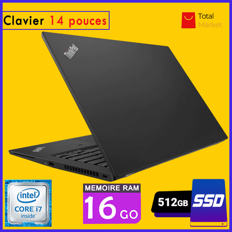 đ» Lenovo ThinkPad T480s â Core i7 | 16GB RAM | 512GB SSD | Ăcran 14 pouces | 8á” GĂ©nĂ©ration (Dans Carton)