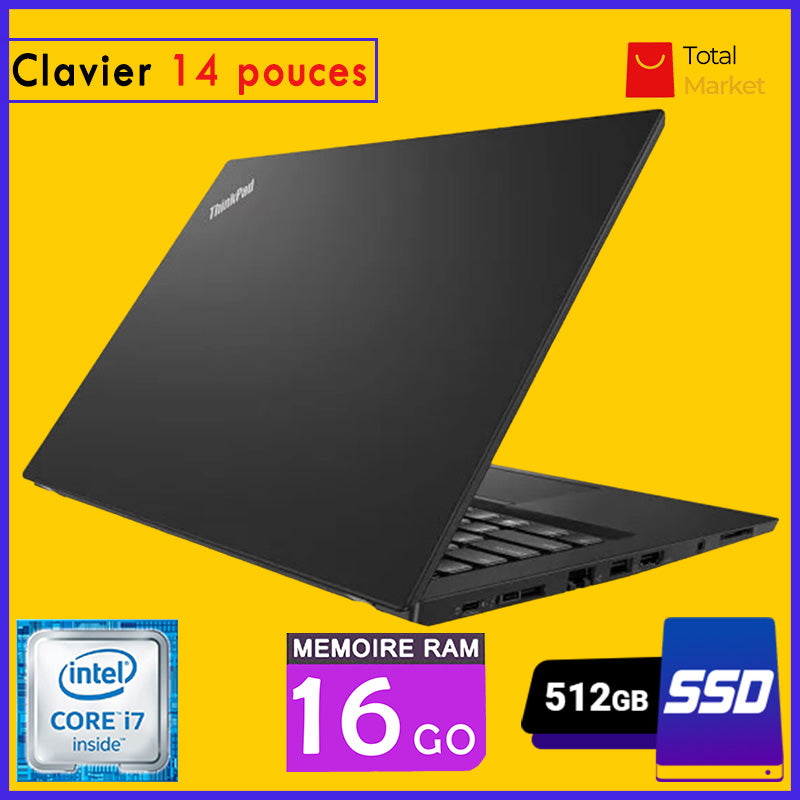 đ» Lenovo ThinkPad T480s â Core i7 | 16GB RAM | 512GB SSD | Ăcran 14 pouces | 8á” GĂ©nĂ©ration (Dans Carton)