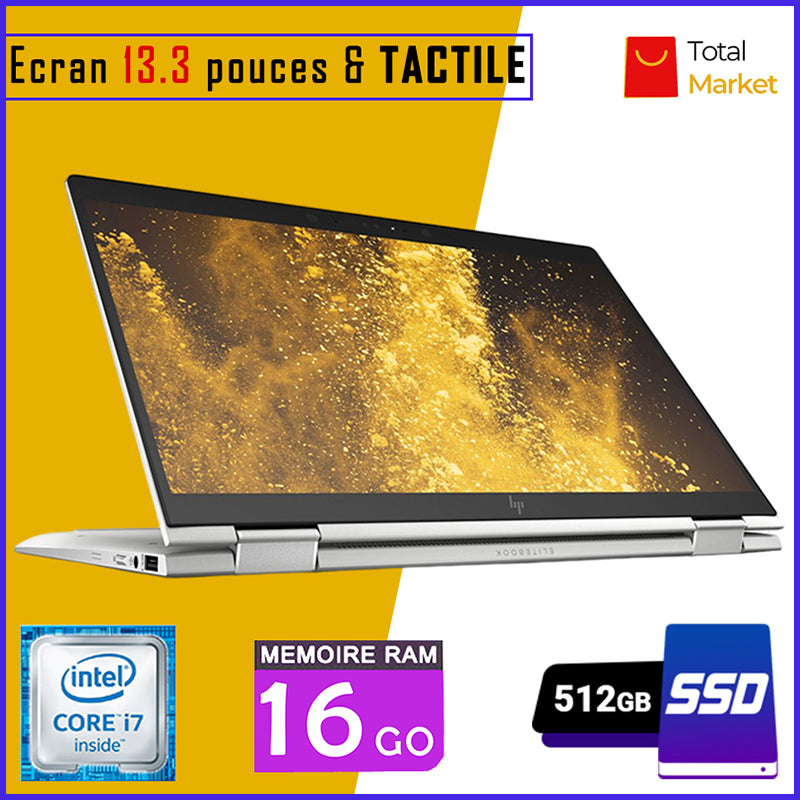 HP EliteBook x360 1030 G3 - Ecran TACTILE - Core i7 - RAM 16gb - 512gb SSD / Ecran 13,3 pouces - (PC PLIABLE à 360° et Dans Carton)