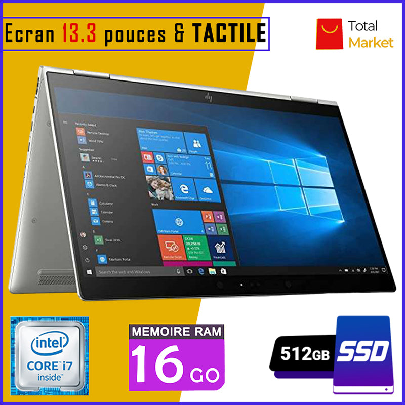 HP EliteBook x360 1030 G3 - Ecran TACTILE - Core i7 - RAM 16gb - 512gb SSD / Ecran 13,3 pouces - (PC PLIABLE à 360° et Dans Carton)