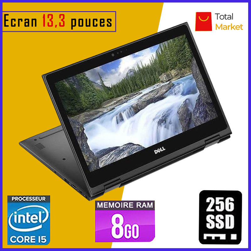 DELL 3390 - Core i5 - RAM 8gb - 256gb SSD / Processeur 1.6-3.6 GHZ en Mode Turbo Boost - Ecran 13,3 pouces - PC Pliable 360° (Dans Carton)