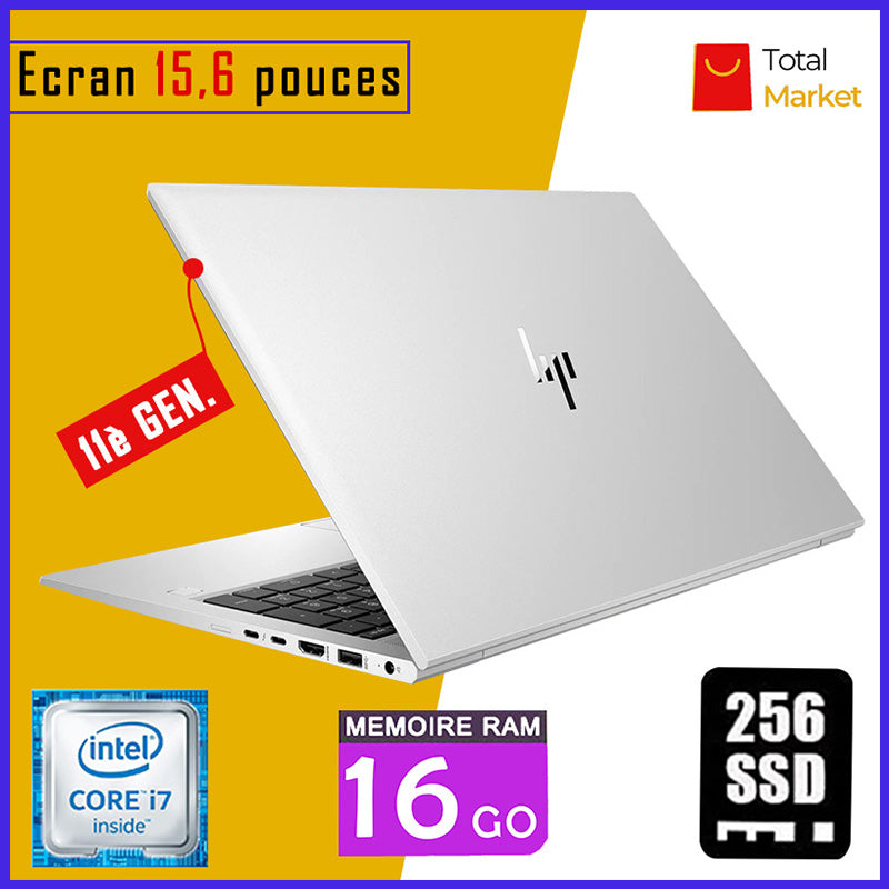 HP Elitebook 850 G8 - Core i7 - RAM 16gb - 256gb SSD / Ecran 15,6 pouces - Pavé Numérique - 11ème Génération (Dans Carton)