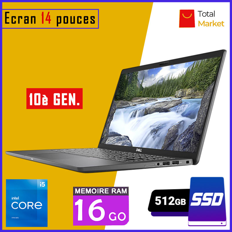 DELL LATITUDE 7410 - Core i5 - RAM 16gb - 512gb SSD / Ecran 14 pouces - 10è Génération (Dans Carton)