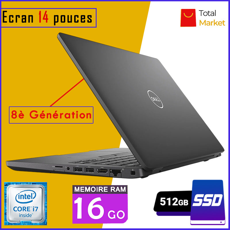 DELL 5400 - Core i7 - Ecran Tactile - RAM 16gb - 512gb SSD - Ecran 14 pouces - 8è Génération (Dans Carton)