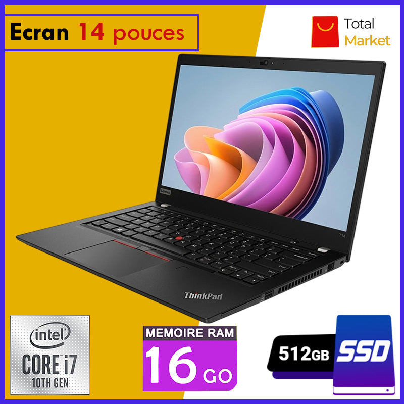 Lenovo ThinkPad T14 G1 – Core i7 16GB RAM - 512GB SSD - Écran 14 pouces - 10ᵉ Génération (Dans Carton)