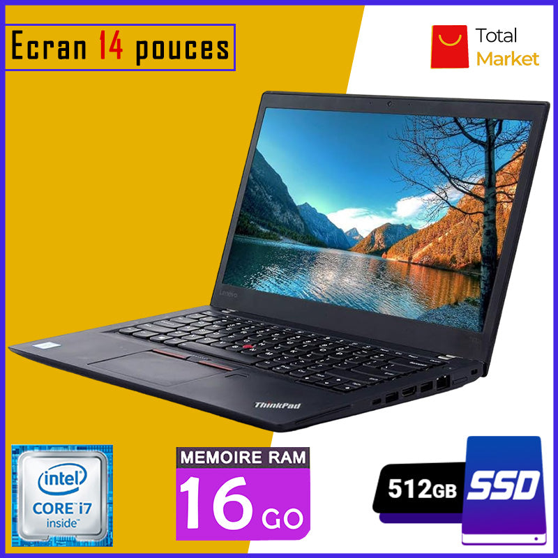 đ» Lenovo ThinkPad T460s â Core i7 | 16GB RAM | 512GB SSD | Clavier Retro Ă©clairĂ©e - Ăcran 14 pouces (Dans Carton)