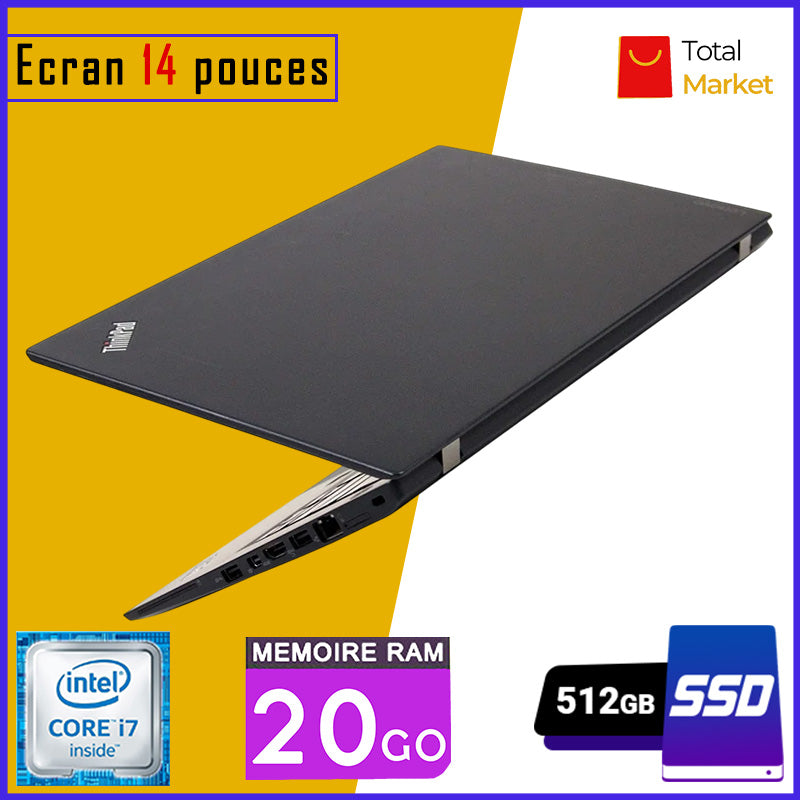 Lenovo ThinkPad T460s - Core i7 - RAM 20gb - 512gb SSD - Clavier Retro éclairée - Écran 14 pouces (Dans Carton)