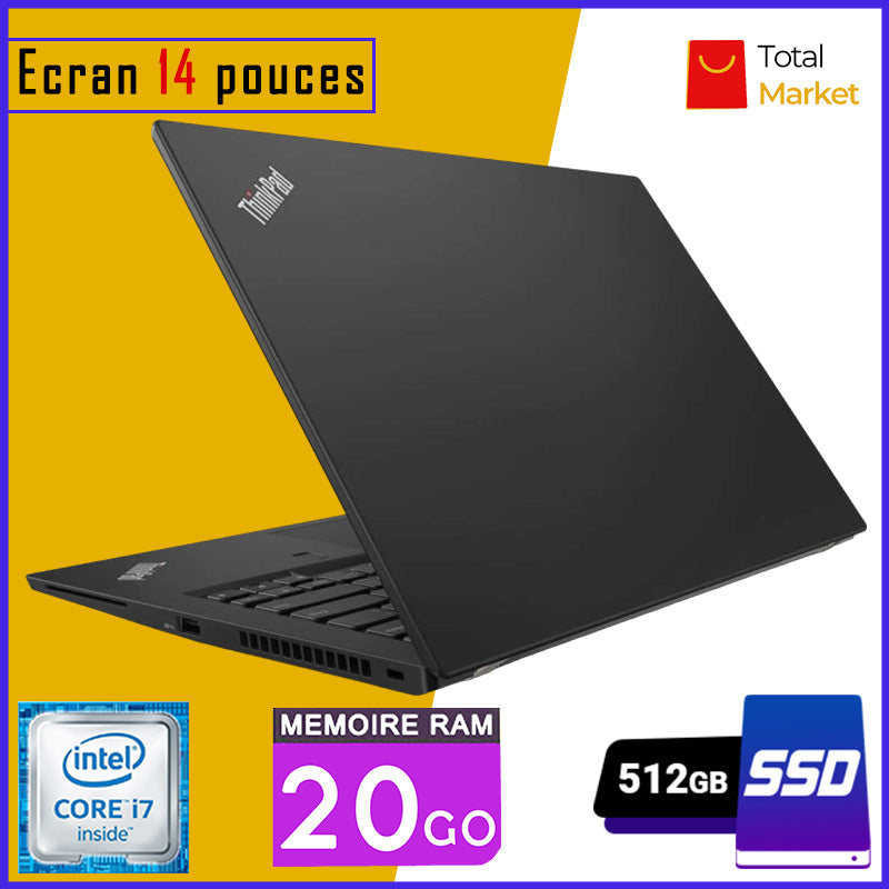 Lenovo ThinkPad T460s - Core i7 - RAM 20gb - 512gb SSD - Clavier Retro éclairée - Écran 14 pouces (Dans Carton)
