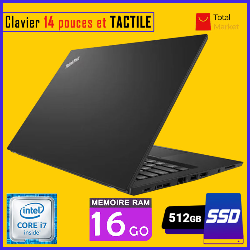 Lenovo ThinkPad T480s - Ecran TACTILE - Core i7 - RAM 16gb - 512gb SSD - Clavier Retro Ă©clairĂ©e - Ăcran 14 pouces - 8á” GĂ©nĂ©ration (Dans Carton)