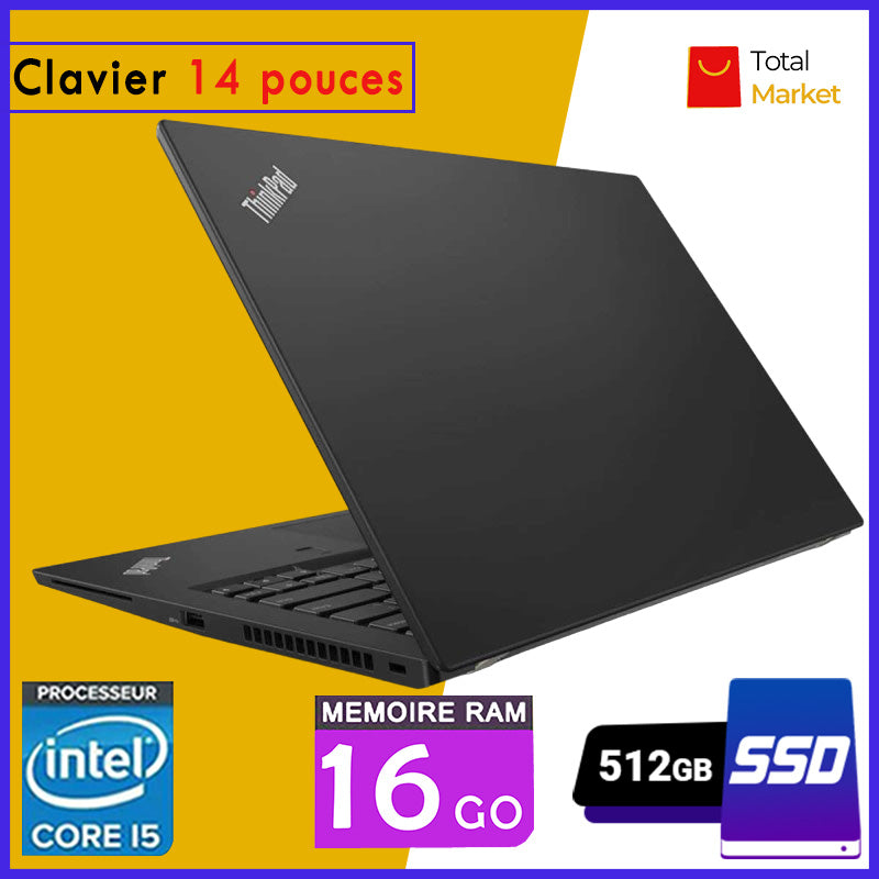 💻 Lenovo ThinkPad T480s – Core i5 | 16GB RAM | 512GB SSD | Écran 14 pouces | 8ᵉ Génération (Dans Carton)
