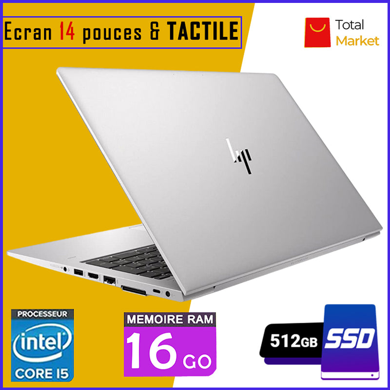 HP Elitebook 840 G5 - Ecran TACTILE - Core i5 - RAM 16gb - 512gb SSD / Ecran 14 pouces - Clavier rétro-éclairé (Dans Carton)