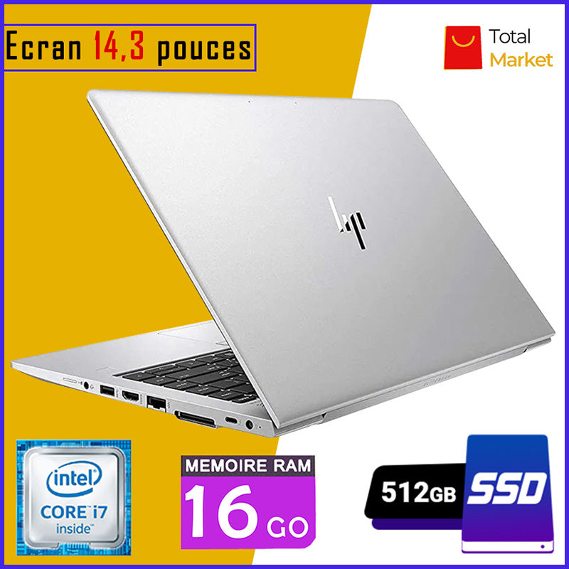 HP Elitebook 840 G5 - Core i7 - RAM 16gb - 512gb SSD / Ecran 14 pouces - Clavier rétro-éclairé (Dans Carton)