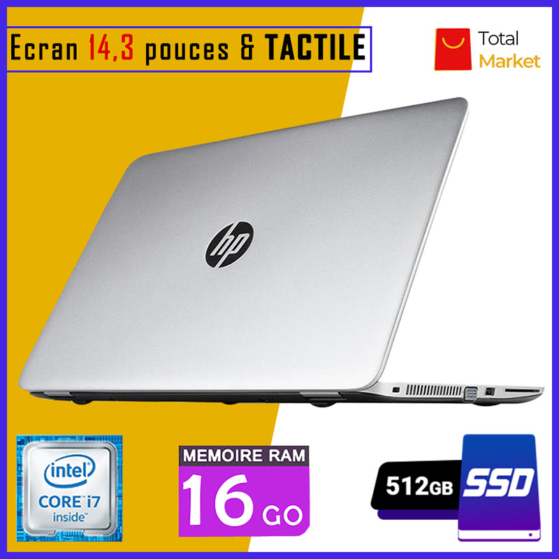 HP Elitebook 840 G3 / TACTILE - Core i7 - RAM 16gb - 512gb SSD / Ecran 14,3 pouces - Capable de Prendre Deux (02) Disque Dur -Clavier Lumineux - Processeur 2,5 GHZ (Dans Carton)