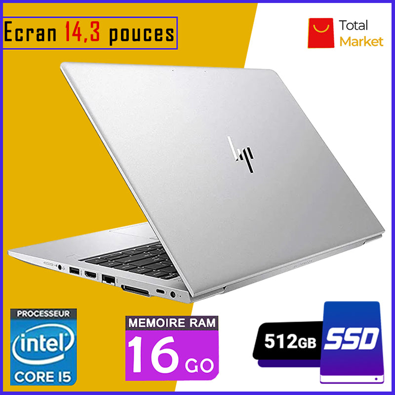 HP Elitebook 840 G5/G6 - Core i5 - RAM 16gb - 512gb SSD / Ecran 14,3 pouces - 8ème Génération (Dans Carton)