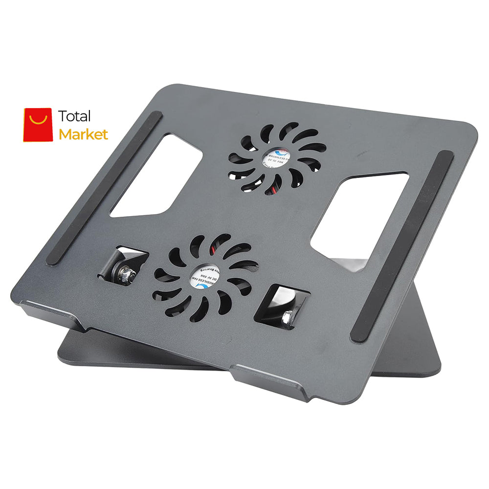 SUPPORT DE PC PLIABLE ROTATIF 360° AVEC DEUX (02) VENTILLATEUR DE REFROIDISSEMENT (PREMIUM)