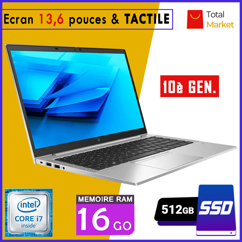 💻 HP EliteBook 830 G7 – Core i7 | 16GB RAM | 512GB SSD | Écran 13,6 pouces & TACTILE | 10ᵉ Génération