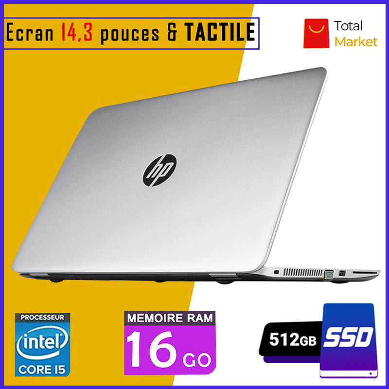 HP Elitebook 840 G3 / TACTILE - 512gb SSD - RAM 16gb - Core i5 / Ecran 14,3 pouces - Capable de Prendre Deux (02) Disque Dur - Processeur 2,5 GHZ (Dans Carton)
