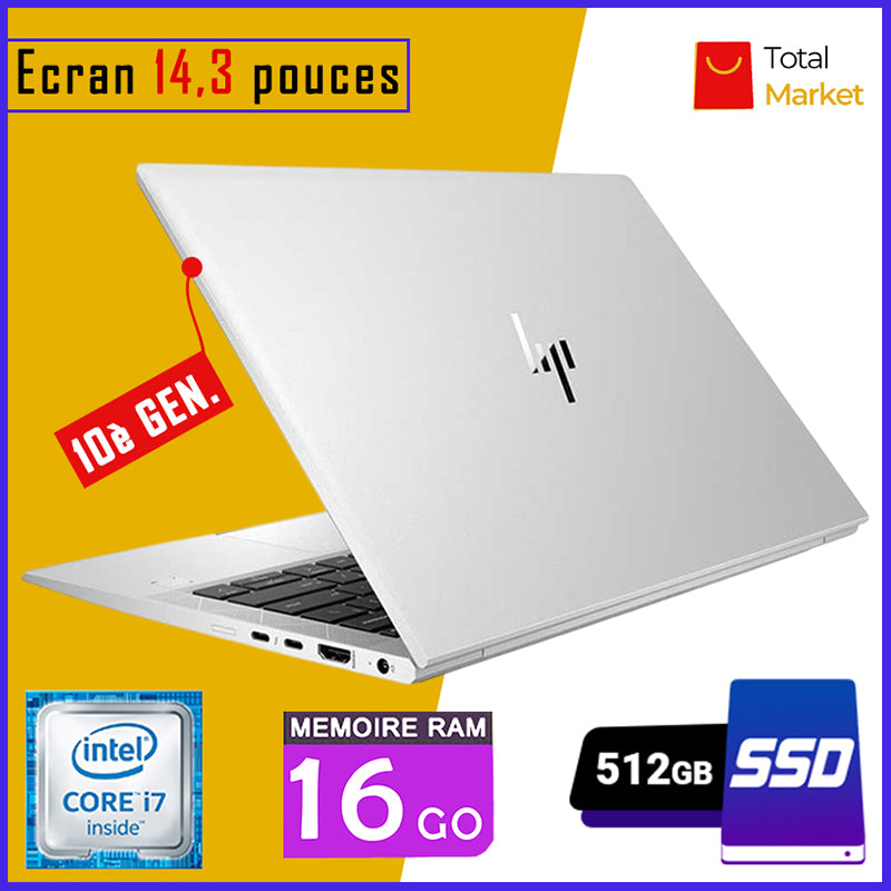 HP Elitebook 840 G7 - Core i7 - RAM 16gb - 512gb SSD / Ecran 14,3 pouces - Clavier rétro-éclairé - 10ème Génération (Dans Carton)