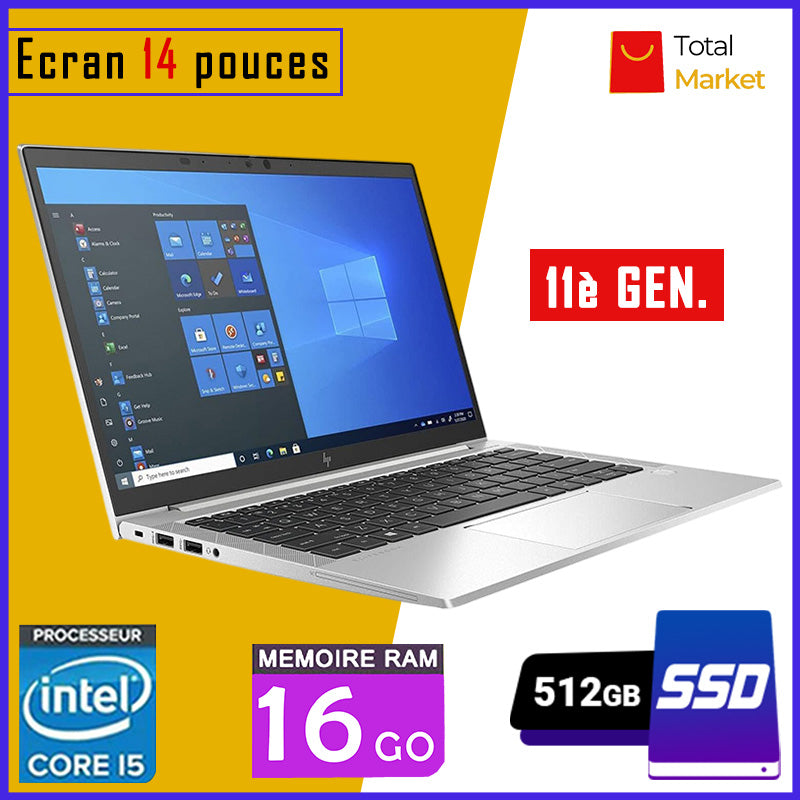 HP Elitebook 840 G8 - Core i5 - RAM 16gb - 512gb SSD / Ecran 14 pouces - 11ème Génération (Dans Carton)