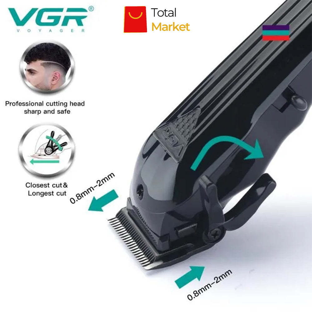 Tondeuse à Cheveux Professionnelle, Appareil pour Couper les Cheveux, Réglable, Sans Fil, Rechargeable - Marque VGR – Modèle V 282