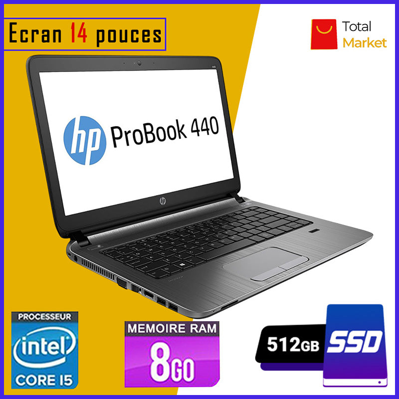 HP Probook 440 G2 - Core i5 - RAM 8gb - 512gb SSD / Ecran 14 pouces - Clavier rétro-éclairé (Dans Carton)