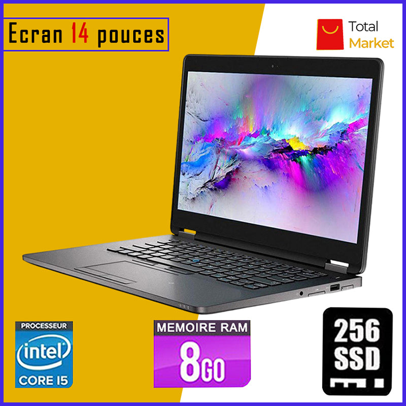 DELL E7470 - Core i5 - RAM 8gb - 256gb SSD / Processeur 2.4-2.5 GHZ - Ecran 14 pouces