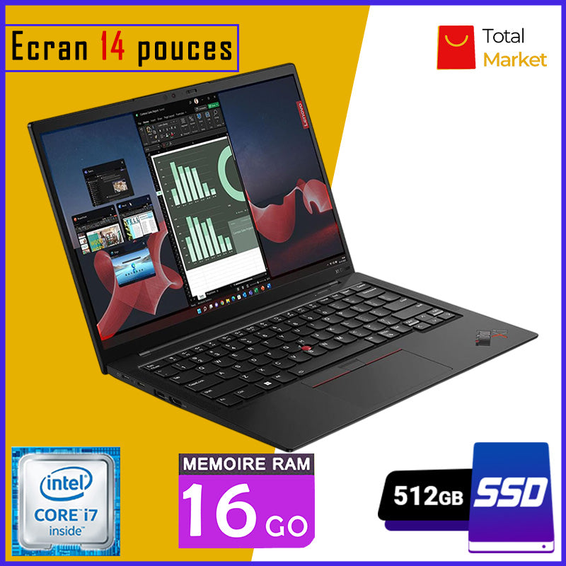 Lenovo ThinkPad X1 CARBON – Core i7 - RAM 16gb - 512gb SSD - 14 pouces (Dans Carton)