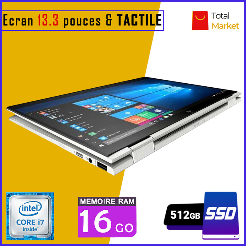 HP EliteBook x360 1030 G3 - Ecran TACTILE - Core i7 - RAM 16gb - 512gb SSD / Ecran 13,3 pouces -  (PC PLIABLE à 360° et Dans Carton)