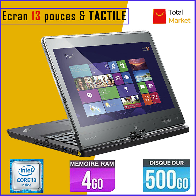 LENOVO TWIST - Ecran TACTILE - Core i3 - RAM 4gb - 500gb HDD / Ecran 13 pouces - PC Rotatif (Dans Carton)