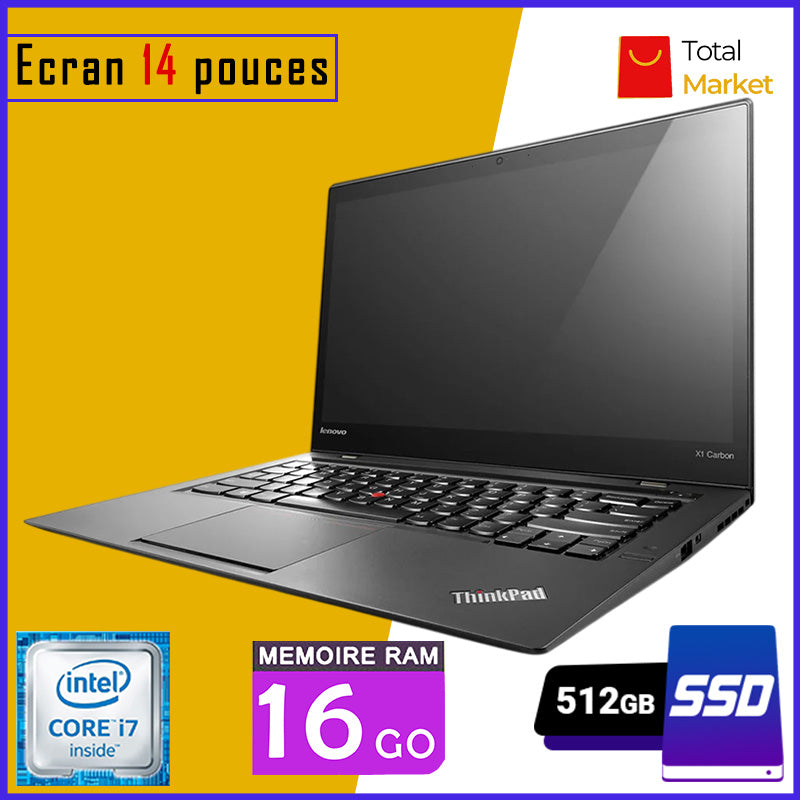Lenovo ThinkPad X1 CARBON – Core i7 - RAM 16gb - 512gb SSD - 14 pouces (Dans Carton)