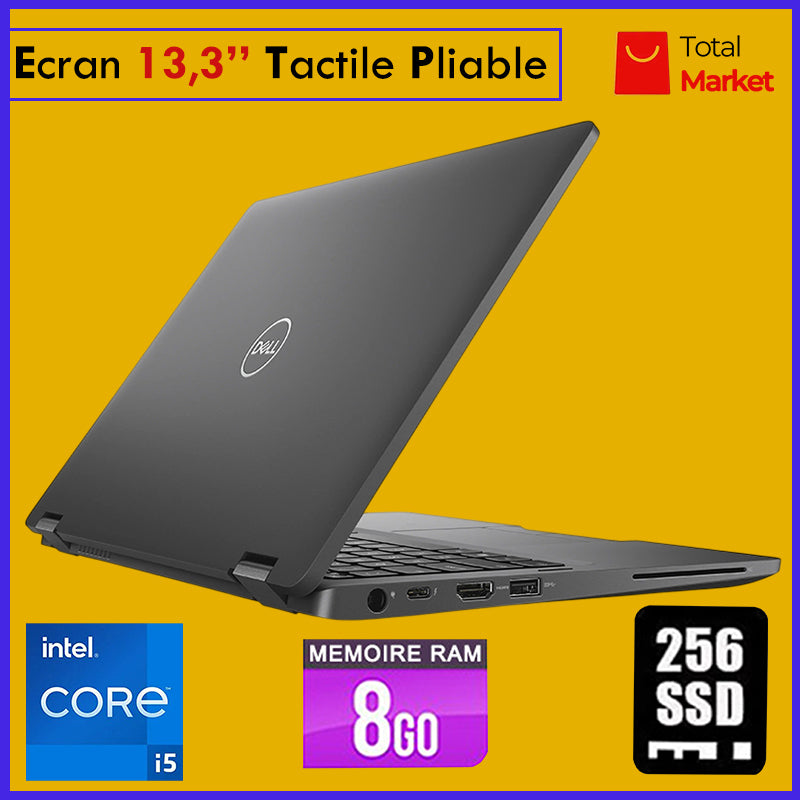 DELL 5300 x360 (2 en 1) TACTILE - Core i5 - RAM 8gb - 256gb SSD - Ecran 13,3 pouces - 8è Génération - PC Pliable 360 Degré (Dans Carton)
