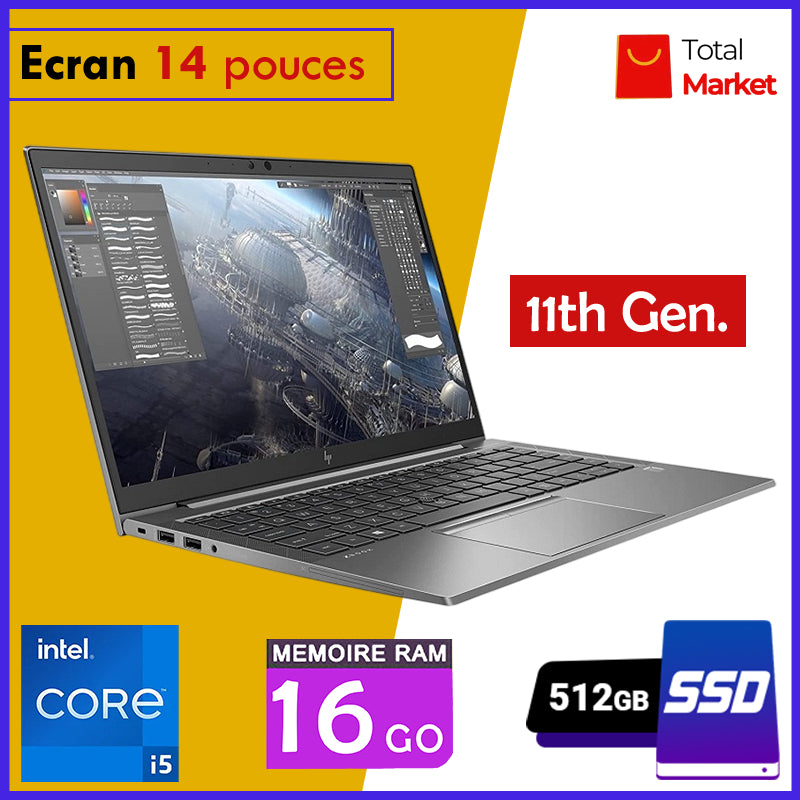 HP ZBook Firefly 14 G8 - Core i5 - 11ᵉ Génération - 16 Go RAM - SSD 512 Go | Écran 14 pouces - Clavier lumineux (Dans carton)