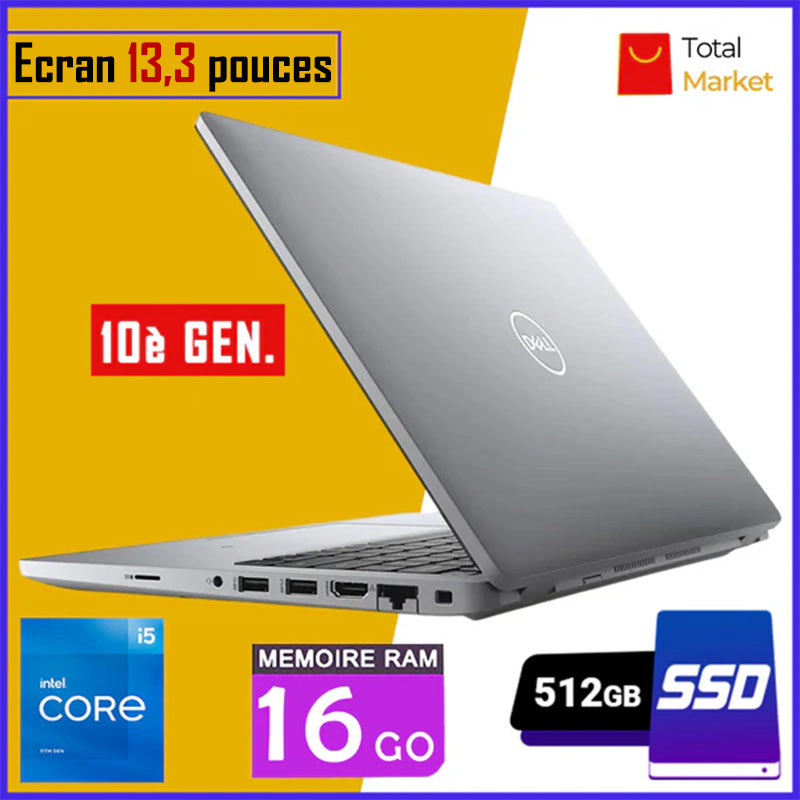 DELL LATITUDE 5310 - Core i5 - RAM 16gb - 512gb SSD / Ecran 13,3 pouces - 10è Génération (Dans Carton)