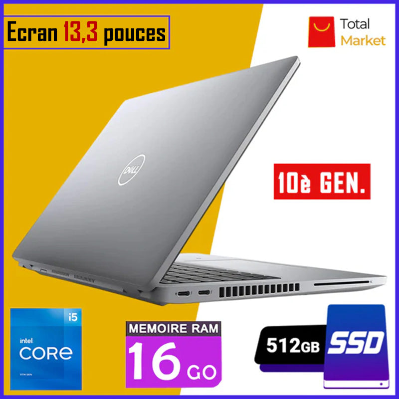 DELL LATITUDE 5310 - Core i5 - RAM 16gb - 512gb SSD / Ecran 13,3 pouces - 10è Génération (Dans Carton)