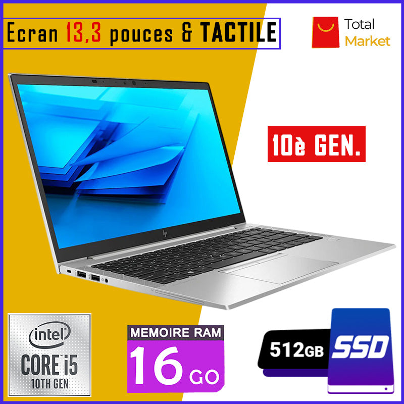 HP EliteBook 830 G7 – Core i5 - 16GB RAM - 512GB SSD / Écran 13,3 pouces & TACTILE - 10ᵉ Génération