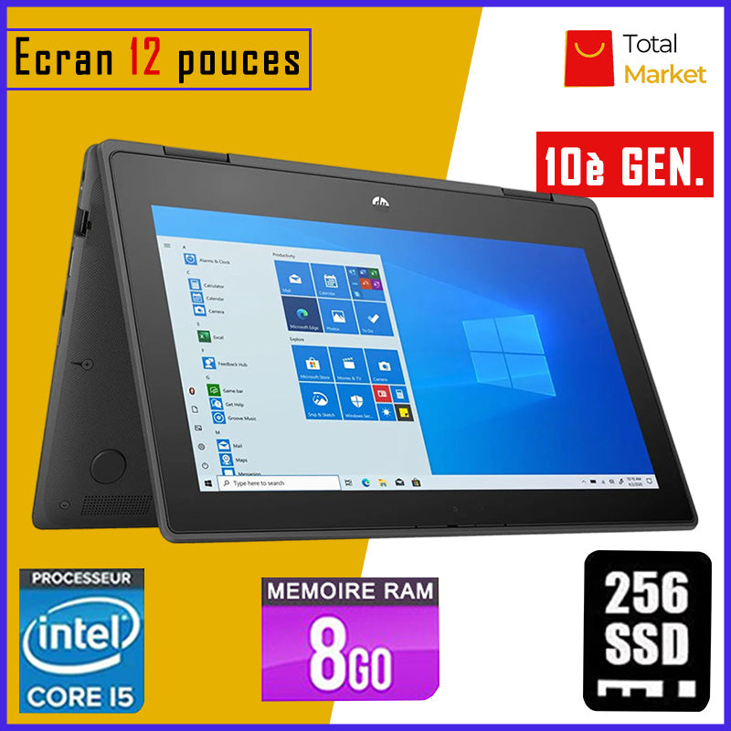 HP Probook X360 G6 - 10è Génération - Écran TACTILE / Core i5 - RAM 8GB - 256GB SSD - Écran 12 pouces - PC Pliable 360° (Dans Carton)