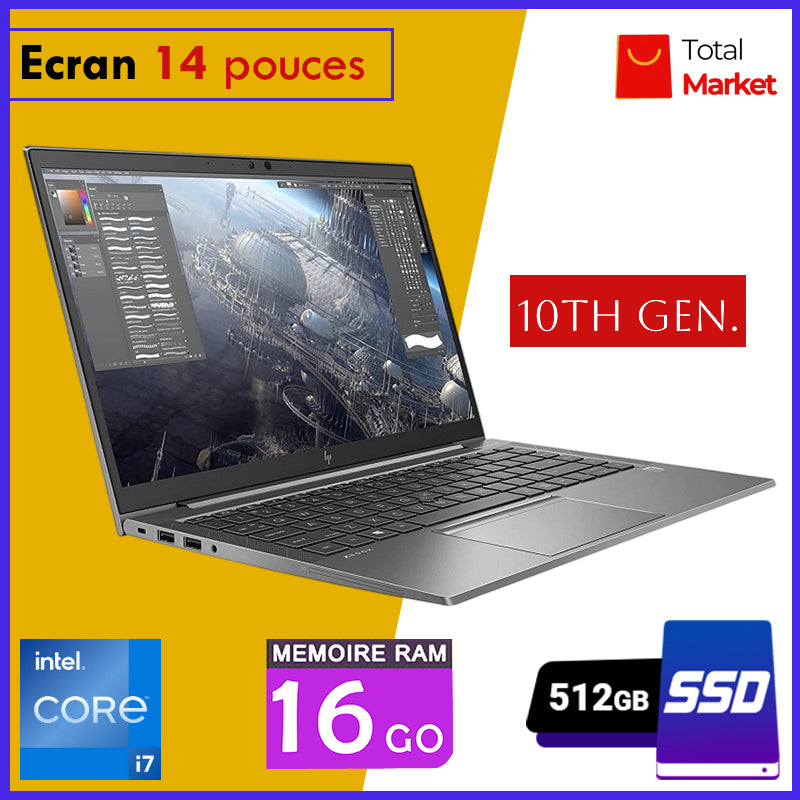 HP ZBook Firefly 14 G7 - Core i7 - 10ᵉ Génération - 16 Go RAM - SSD 512 Go - Écran 14 pouces