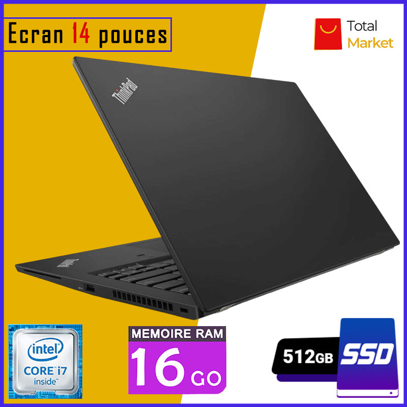 💻 Lenovo ThinkPad T460s – Core i7 | 16GB RAM | 512GB SSD | Clavier Retro éclairée - Écran 14 pouces (Dans Carton)