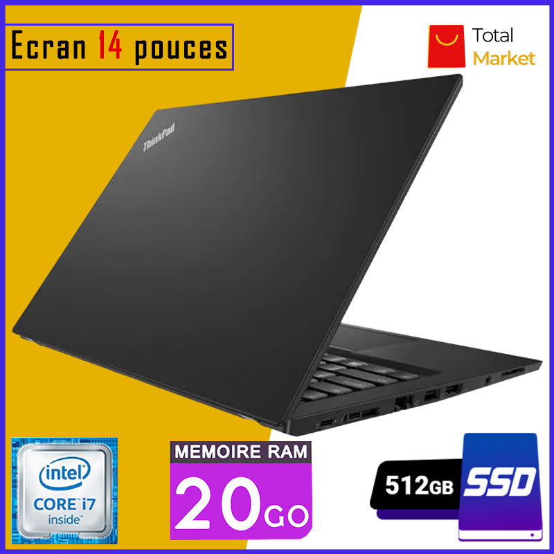Lenovo ThinkPad T460s - Core i7 - RAM 20gb - 512gb SSD - Clavier Retro éclairée - Écran 14 pouces (Dans Carton)